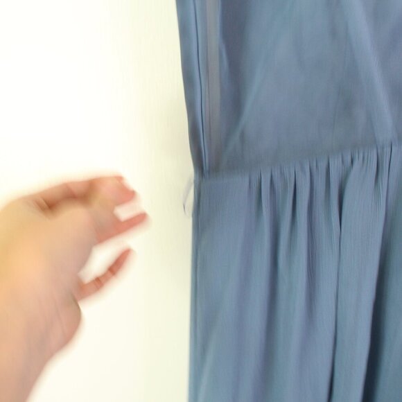 Vera Wang‎ White V-Neck Mesh Back Bridesmaid Dress in Steel Blue Size 4 - Picture 9 of 13